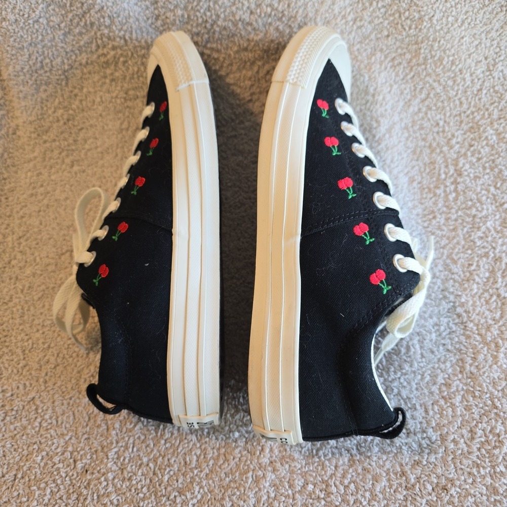 Converse All Star Madison All-over Embroidered Cherries Low Women's Shoes Sz 11 - Picture 9 of 13